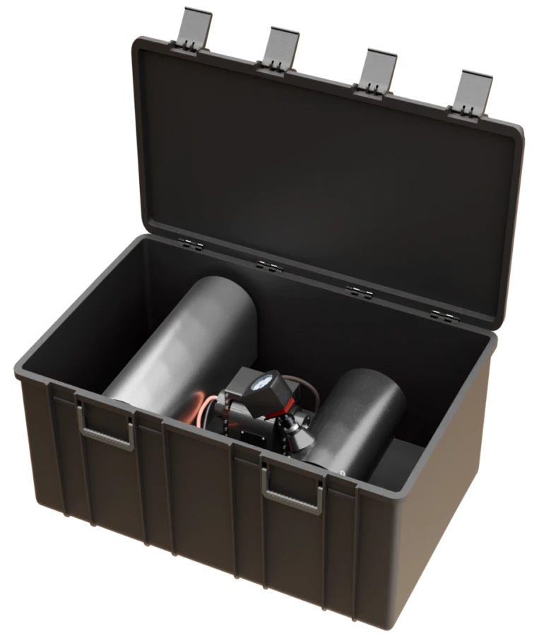 PowerIn.Space optical equipment packed in a field transport case